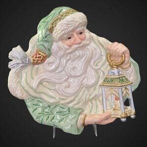 Fitz and Floyd Gregorian Santa With Lantern Xmas‎ Canape Serving Plate Holiday
